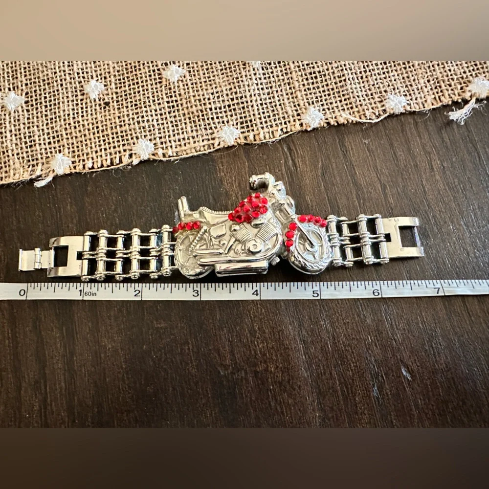 Motorcycle Rhinestone Watch - Picture 2 of 3